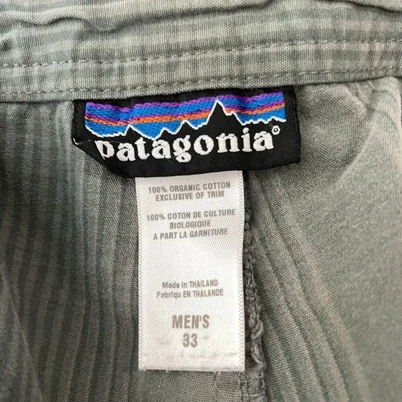 Patagonia Men's Size 33 Cargo Pockets Organic Cotton Outdoor Y2K 90's Green Vtg - Picture 5 of 6